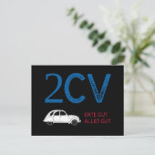 Oldtimer 2cv Ente Frankreich Fahne Farben Briefkaart (Staand voorkant)