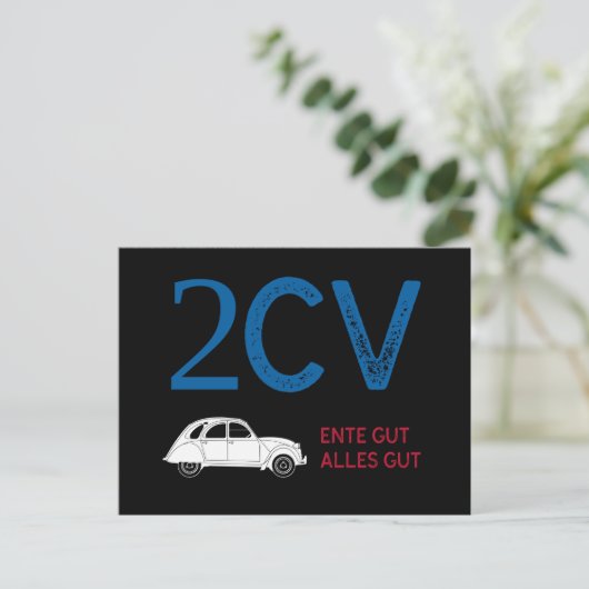 Oldtimer 2cv Ente Frankreich Fahne Farben Briefkaart (Staand voorkant)