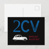 Oldtimer 2cv Ente Frankreich Fahne Farben Briefkaart (Voorkant / Achterkant)