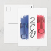 Oldtimer 2cv Ente Frankreich Flagge Briefkaart (Voorkant / Achterkant)