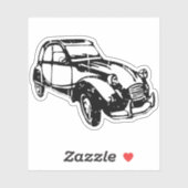Oldtimer 2cv Ente Linienzeichnung Schwarz Sticker (Vel)