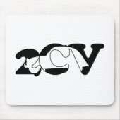 Oldtimer 2cv Ente Schatten Typografie Muismat (Voorkant)