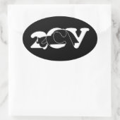 Oldtimer 2cv Ente Schatten Weiss Ovale Sticker (Tas)