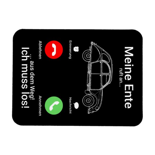 Oldtimer 2cv Ente Silhouette Smartphone Magneet (Horizontaal)