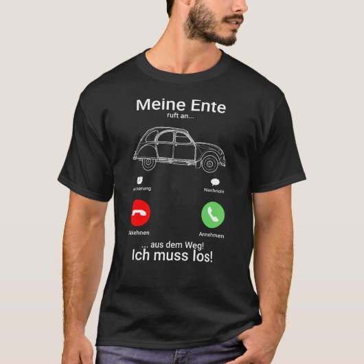 Oldtimer 2cv Ente Silhouette Smartphone T-shirt (Voorkant)