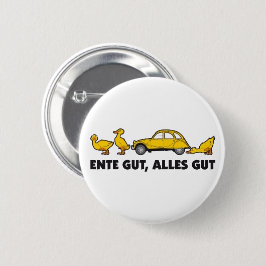Oldtimer 2cv Farbe Gelb Ente Slogan Ronde Button 5,7 Cm (Voorkant /achterkant)