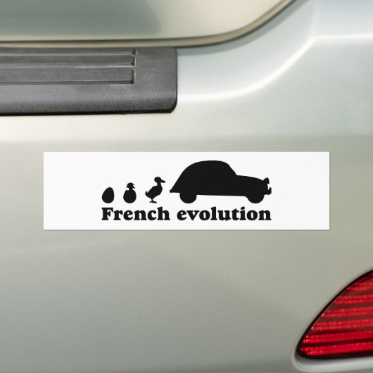 Oldtimer 2cv Franse evolutie Bumpersticker (Op auto)