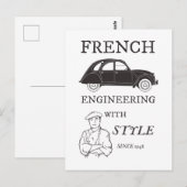 Oldtimer 2cv French engineering Retro Briefkaart (Voorkant / Achterkant)