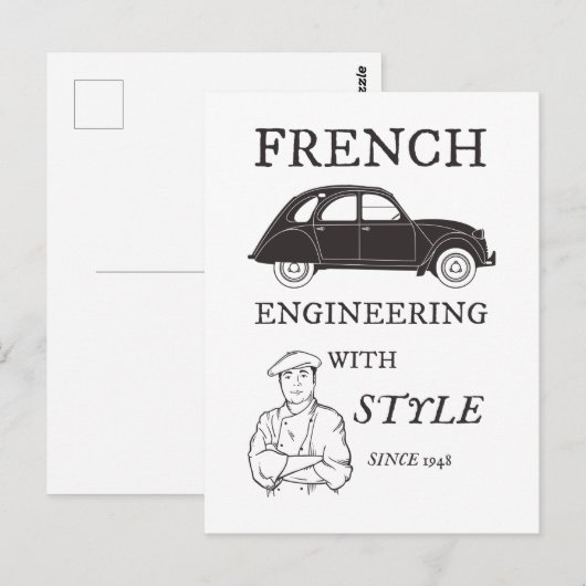 Oldtimer 2cv French engineering Retro Briefkaart (Voorkant / Achterkant)