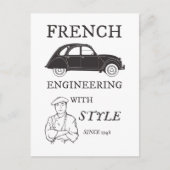 Oldtimer 2cv French engineering Retro Briefkaart (Voorkant)