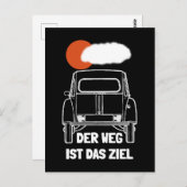 Oldtimer 2cv Retro Sonnenuntergang Briefkaart (Voorkant / Achterkant)
