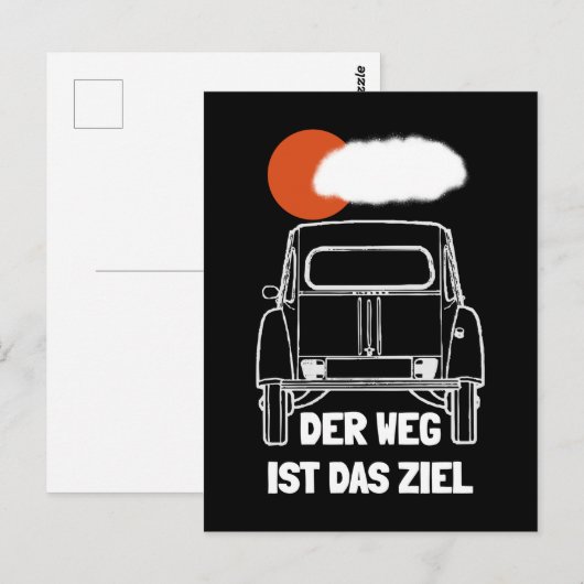 Oldtimer 2cv Retro Sonnenuntergang Briefkaart (Voorkant / Achterkant)