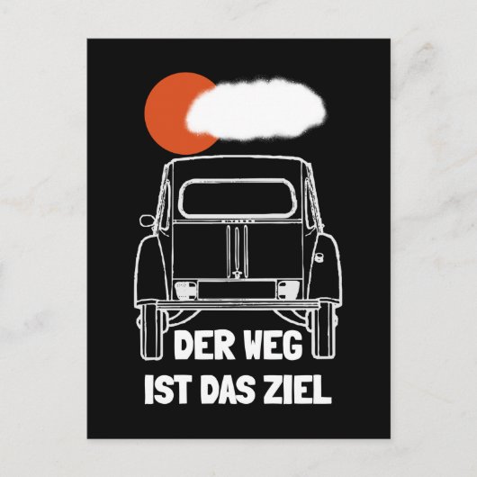 Oldtimer 2cv Retro Sonnenuntergang Briefkaart (Voorkant)