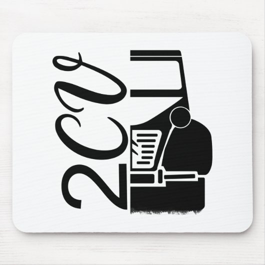 Oldtimer 2cv Typografie Halbe Ente Muismat (Voorkant)