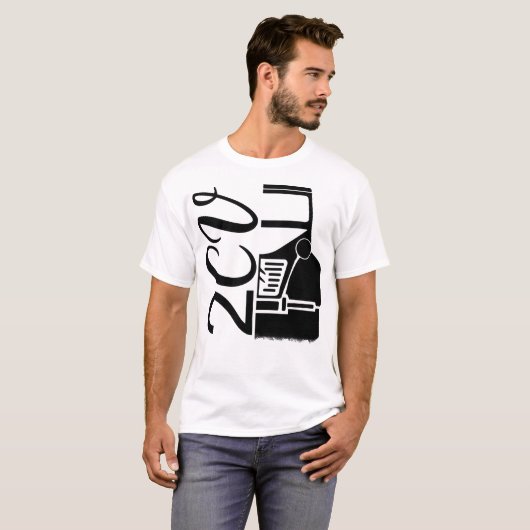 Oldtimer 2cv Typografie Halbe Ente T-shirt (Voorkant volledig)