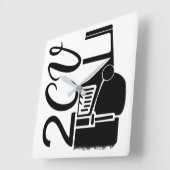 Oldtimer 2cv Typografie Halbe Ente Vierkante Klok (Hoek)