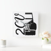 Oldtimer 2cv Typografie Halbe Ente Vierkante Klok (Huis)