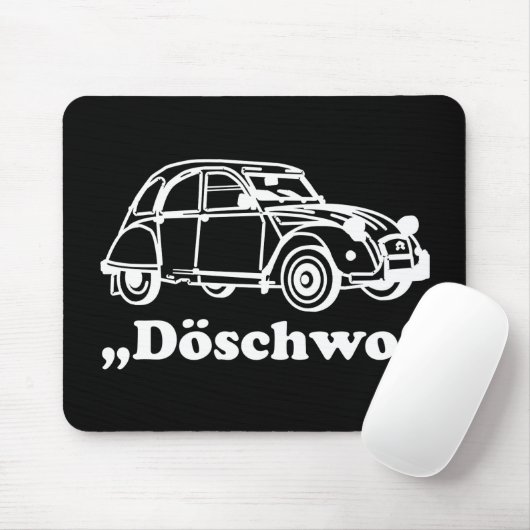 Oldtimer 2cv Weisse Döschwo Silhouette Muismat (Met muis)