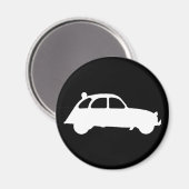 Oldtimer 2cv Weisse Enten Silhouette Magneet (Voorkant / Achterkant)