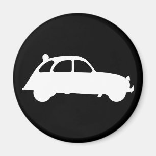 Oldtimer 2cv Weisse Enten Silhouette Magneet