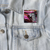 Oldtimer: Auburn Vierkante Button 5,1 Cm (In situ)