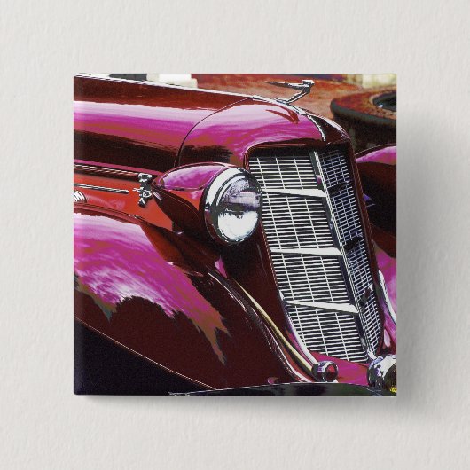 Oldtimer: Auburn Vierkante Button 5,1 Cm (Voorkant)