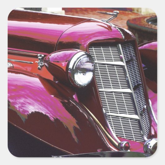 Oldtimer: Auburn Vierkante Sticker (Voorkant)