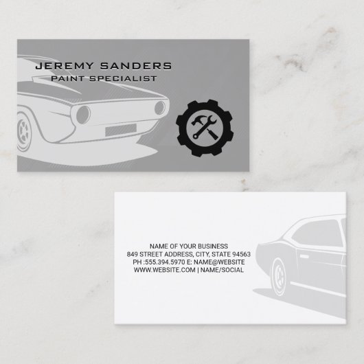 Oldtimer | Auto Paint Service | Mechanisch Technic Visitekaartje (Voorkant / Achterkant)