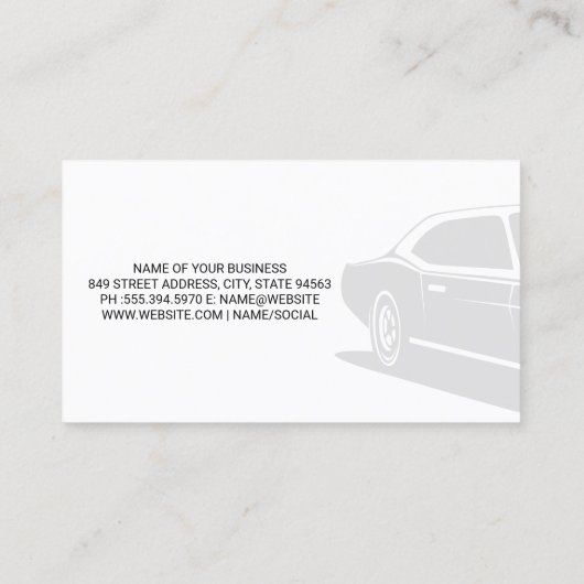 Oldtimer | Auto Paint Service | Mechanisch Technic Visitekaartje (Achterkant)