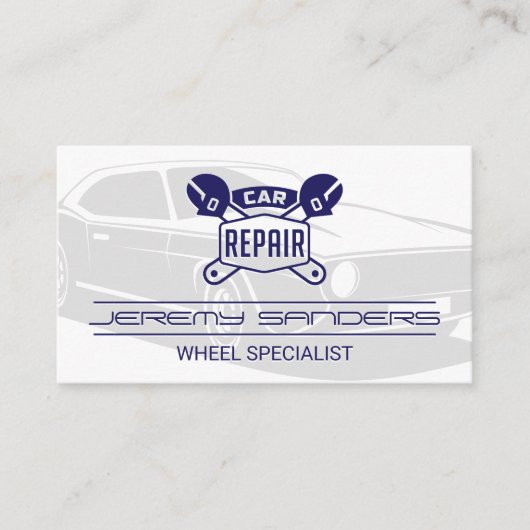 oldtimer | Auto Reparatie Logo Visitekaartje (Voorkant)