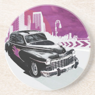 Oldtimer Auto Zandsteen Onderzetter