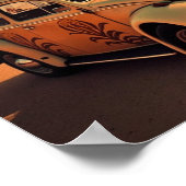 Oldtimer Beetle op Copacabana Beach Poster (Hoek)