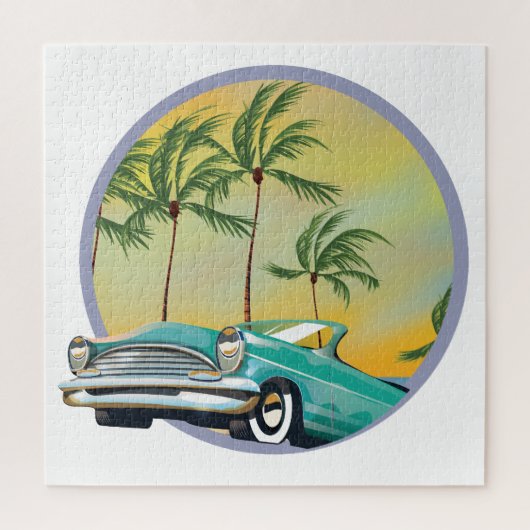 Oldtimer bij schemering legpuzzel (Verticaal)