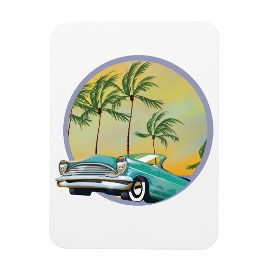 Oldtimer bij schemering magneet (Verticaal)