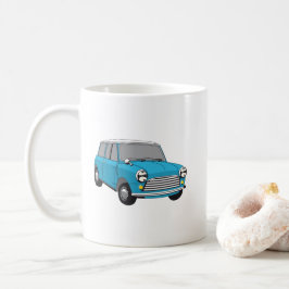 Oldtimer Blauer British Mini Cooper Koffiemok