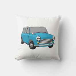 Oldtimer Blauer British Mini Cooper Kussen
