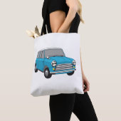 Oldtimer Blauer British Mini Cooper Tote Bag (Dichtbij)