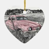 Oldtimer Car Old  Headlight Engine Hood Keramisch Ornament (Voorkant)