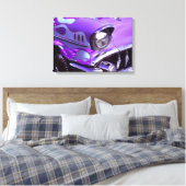 Oldtimer: Chevrolet met brandende motorkap Canvas Afdruk (Insitu (Slaapkamer))