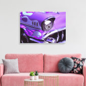 Oldtimer: Chevrolet met brandende motorkap Canvas Afdruk (Insitu (Woonkamer))
