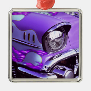 Oldtimer: Chevrolet met brandende motorkap Metalen Ornament