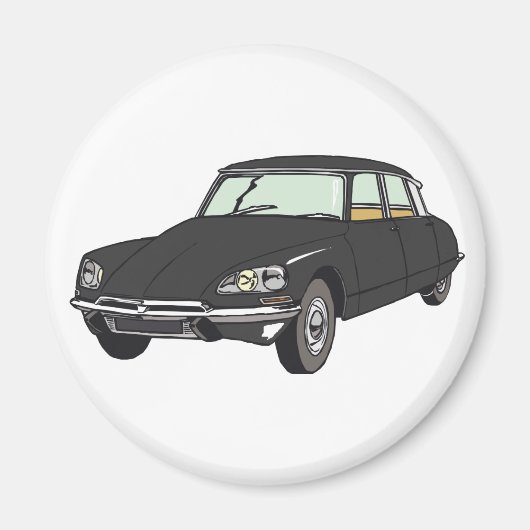 Oldtimer Citroen DS 19 Schwarz Magneet (Voorkant)