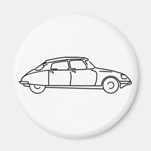 Oldtimer Citroen DS 19 Schwarze Silhouette Magneet