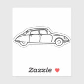 Oldtimer Citroen DS 19 Schwarze Silhouette Sticker (Vel)