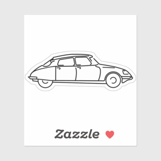 Oldtimer Citroen DS 19 Schwarze Silhouette Sticker (Vel)