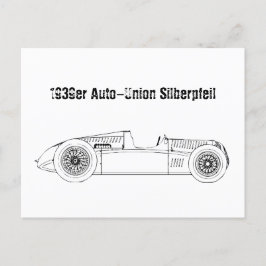 Oldtimer Deutschland Auto Union1939 Sielberpfeil Briefkaart