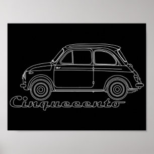 Oldtimer Fiat Cinquecento Der PUCH 500 Poster