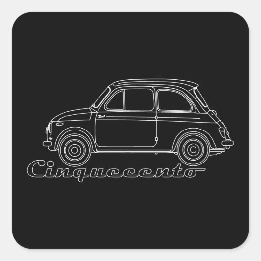 Oldtimer Fiat Cinquecento Der PUCH 500 Vierkante Sticker (Voorkant)