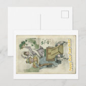 Oldtimer happy new year 2022 briefkaart (Voorkant / Achterkant)