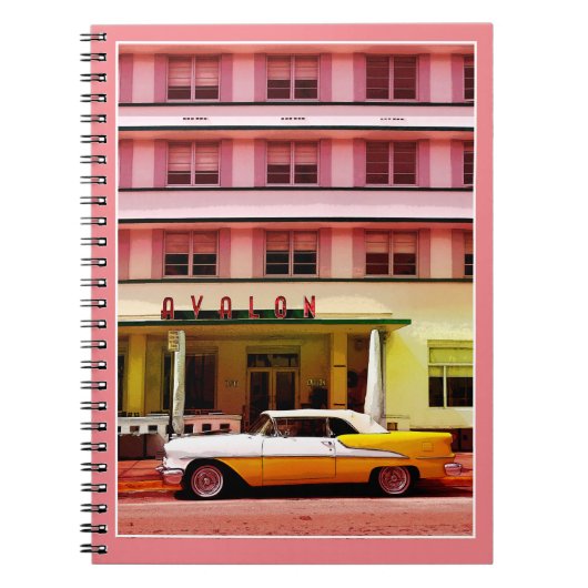 Oldtimer in het Art Deco District, Miami, Florida Notitieboek (Voorkant)